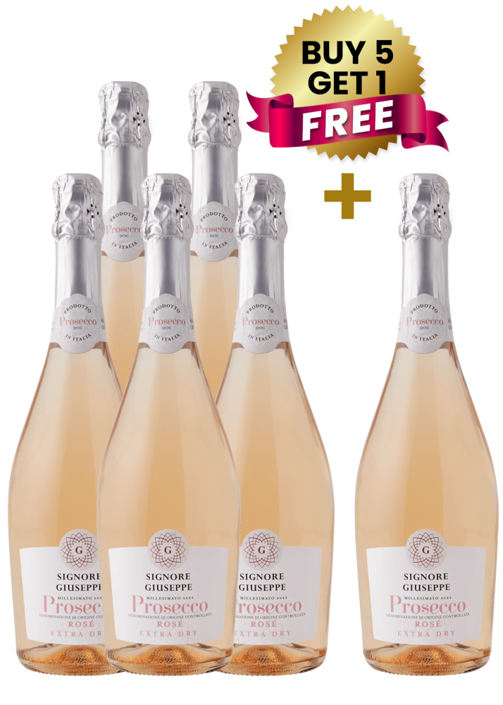 Signore Giuseppe Prosecco Rose Extra Dry 75Cl (Buy 5 Get 1 Free)